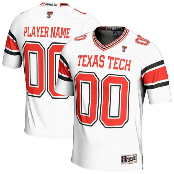 Texas Tech Red Raiders GameDay Greats Personalized Football Fashion Jersey - White