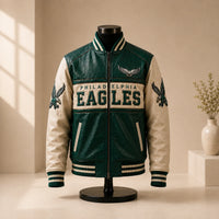 PHI Green - Color-Blocked Varsity Statement Outerwear - main