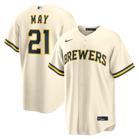 Milwaukee Brewers Dustin May Cream jersey – view 2