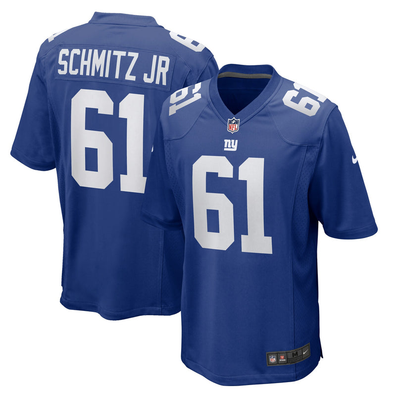 New York Giants John Michael Schmitz Jr. Royal jersey – view 1