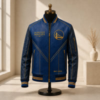 GSW Bay Area Blue - Bridge Emblem Varsity Jacket - main