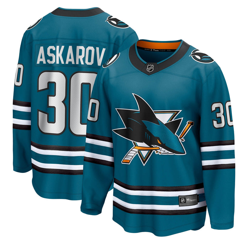 San Jose Sharks Yaroslav Askarov Teal jersey – view 1