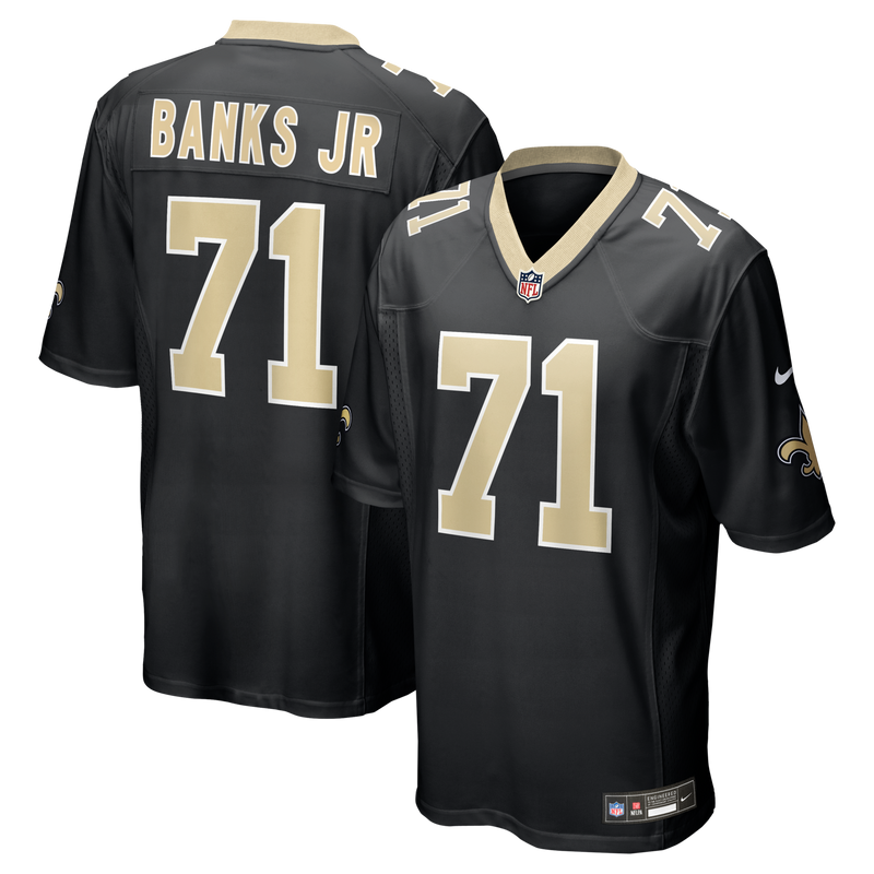 New Orleans Saints Kelvin Banks Jr. Black jersey – view 1