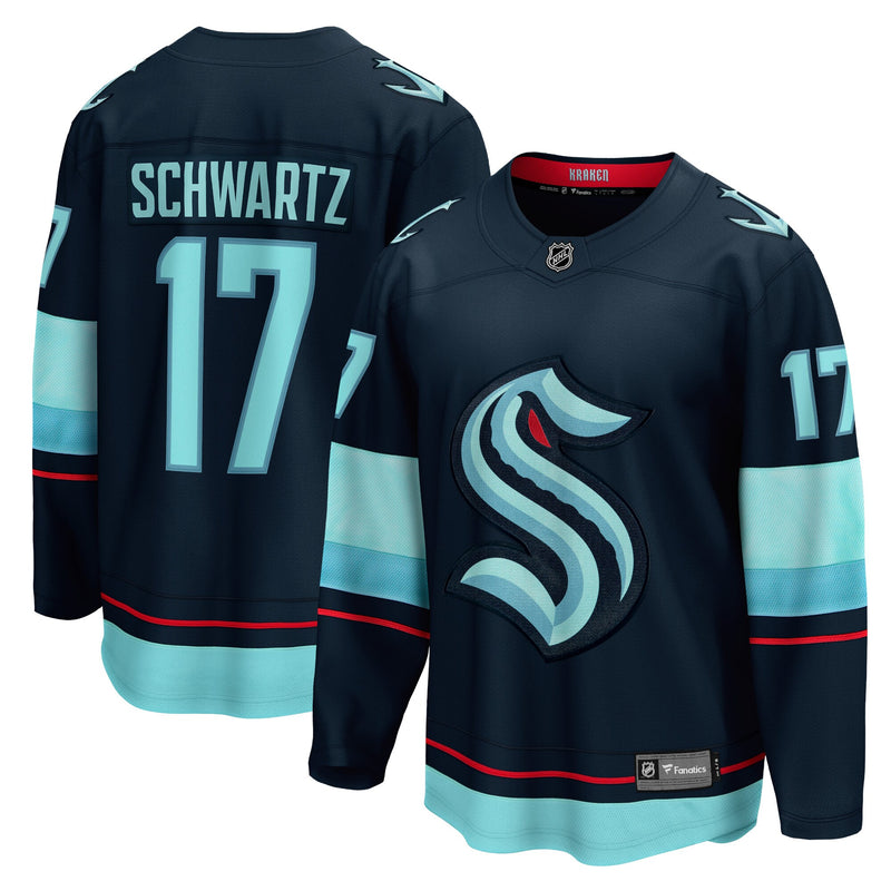 Seattle Kraken Jaden Schwartz Navy jersey – view 1