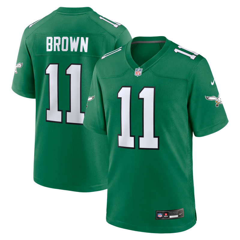 Philadelphia Eagles A.J. Brown Kelly Green jersey – view 1