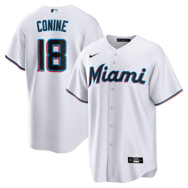 Miami Marlins Griffin Conine White jersey – view 1