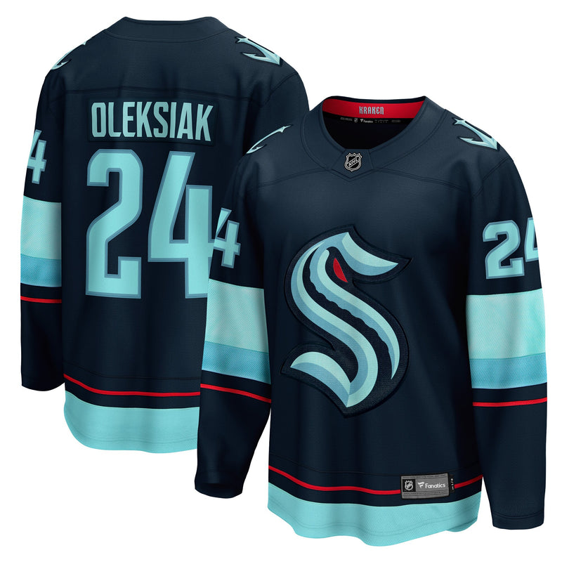 Seattle Kraken Jamie Oleksiak Blue jersey – view 1