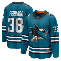 San Jose Sharks Mario Ferraro Teal jersey – view 2