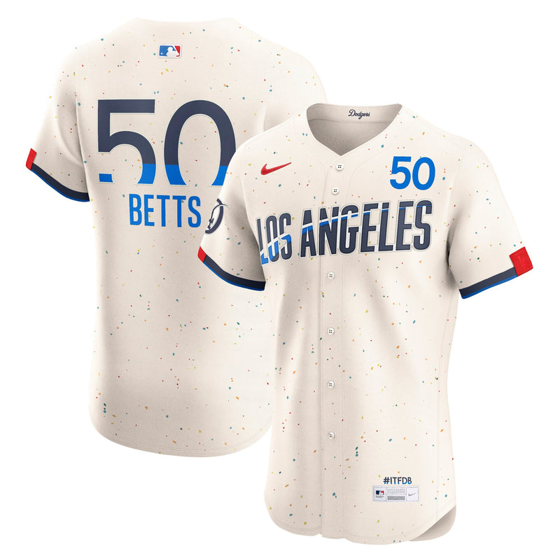 Los Angeles Dodgers Mookie Betts Cream jersey – view 1