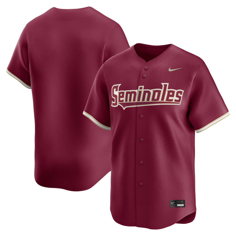 Nike Garnet Florida State Seminoles Baseball Limited Jersey – view 1