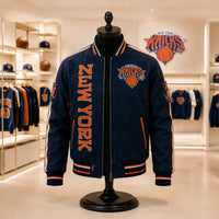 NYK Court Standard - Navy, Orange and Vertical Lettering - main