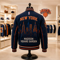 NYK Court Standard - Navy, Orange and Vertical Lettering - main
