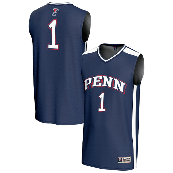 #1 Pennsylvania Quakers GameDay Greats Lightweight Collegiate Basketball Fashion Jersey - Navy