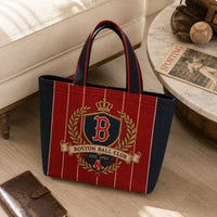 BOS Heritage Crest - Pinstripe Tote in Navy and Red - main