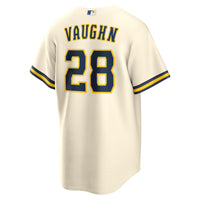 Milwaukee Brewers Andrew Vaughn Cream jersey – view 3