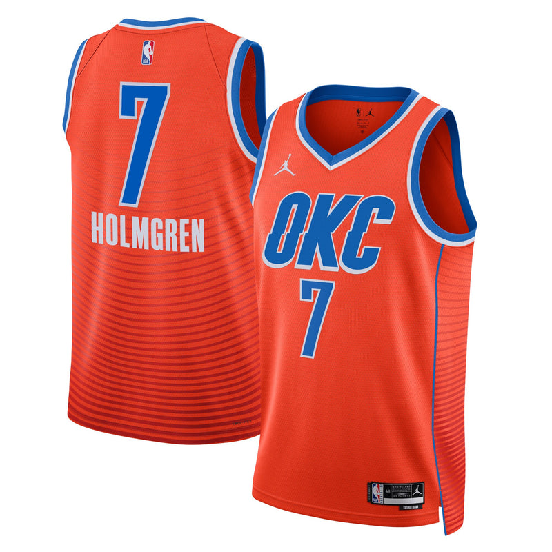 Oklahoma City Thunder Chet Holmgren - Orange jersey – view 1