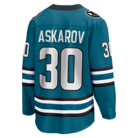 San Jose Sharks Yaroslav Askarov Teal jersey – view 4