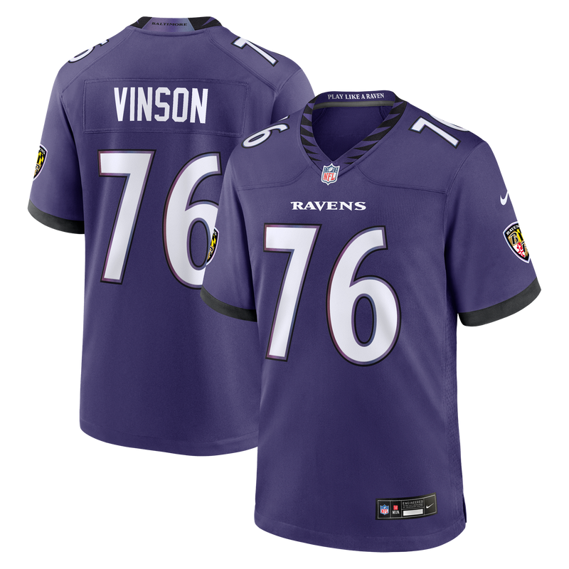 Baltimore Ravens Carson Vinson Purple jersey – view 1
