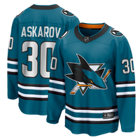 San Jose Sharks Yaroslav Askarov Teal jersey – view 2
