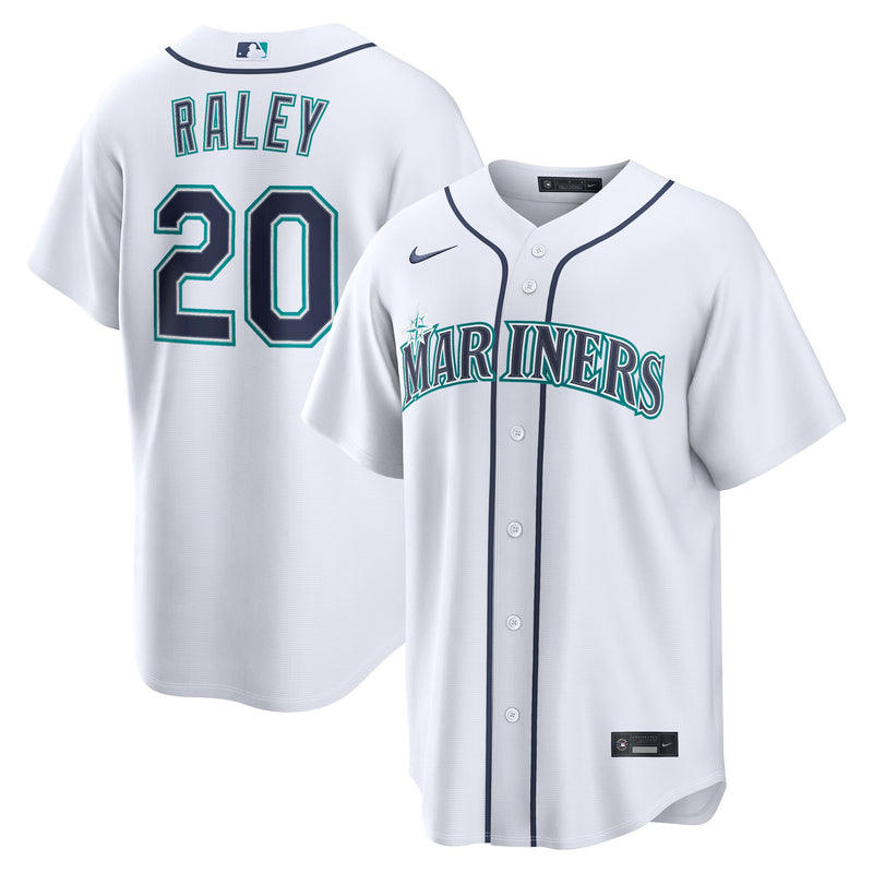 Seattle Mariners Luke Raley White jersey – view 1