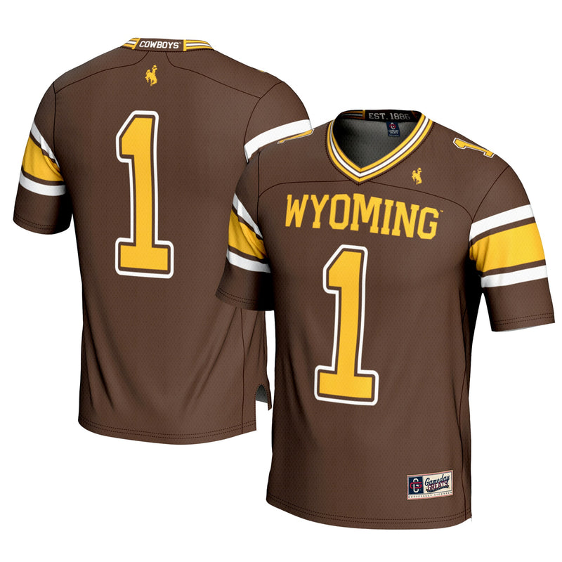 GameDay Greats #1 Brown Wyoming Cowboys Football Jersey – view 1