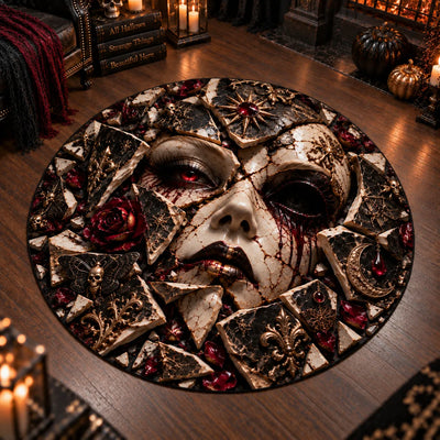 Fractured Porcelain - A Circular Study in Shadow and Crimson