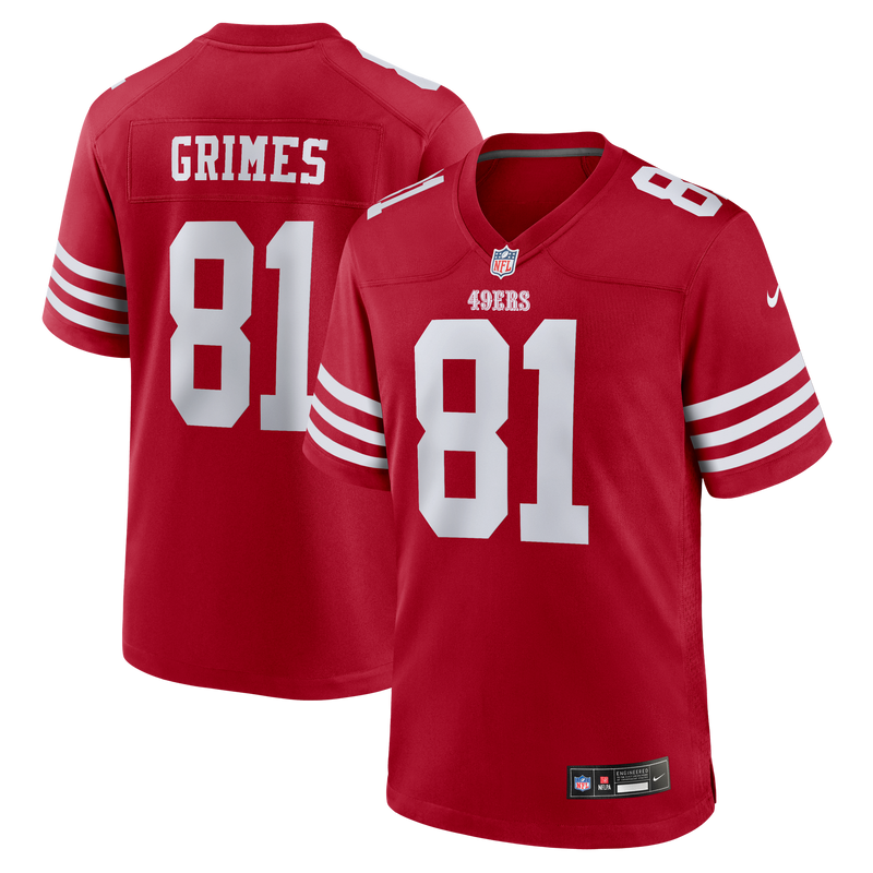 San Francisco 49ers Wesley Grimes Scarlet jersey – view 1
